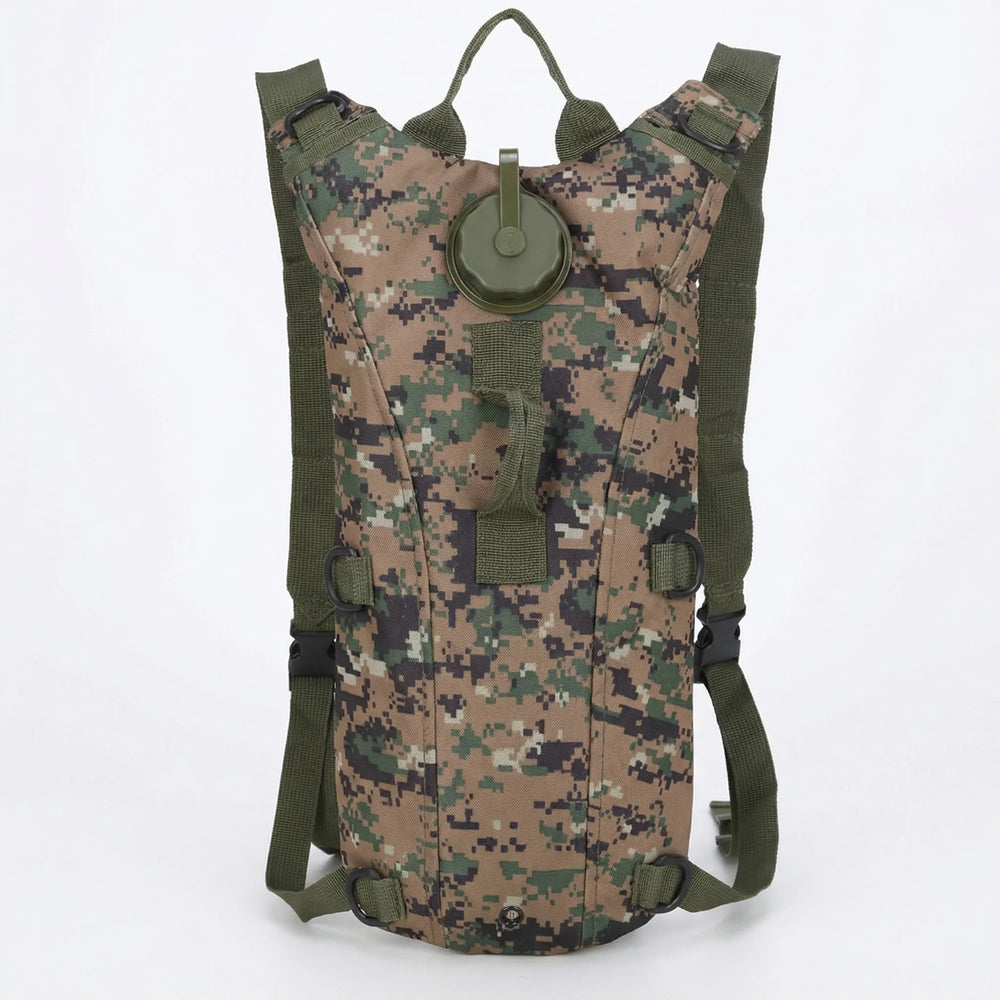 Robuster, wasserdichter Trinkrucksack in Schwarz; ideal für Radfahren, Klettern & Trekking. Inklusive Trinkblase.