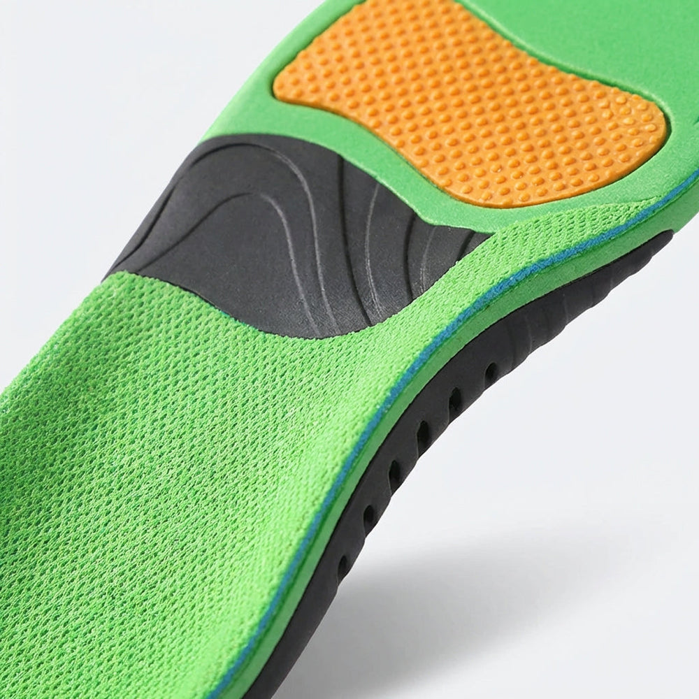 Detaillierte Ansicht der orthopädischen Gewölbestütze für maximale Fußunterstützung & Stoßdämpfung im Schuh.