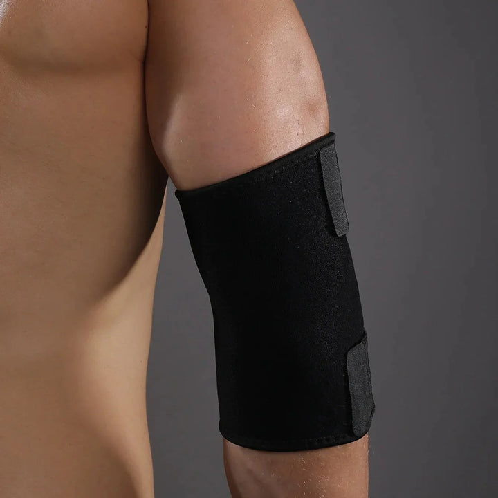 Ellbogenbandage schwarz zur Schmerzlinderung & Regeneration. Verstellbare Kompressionsstütze für Gelenkentlastung im Sport.