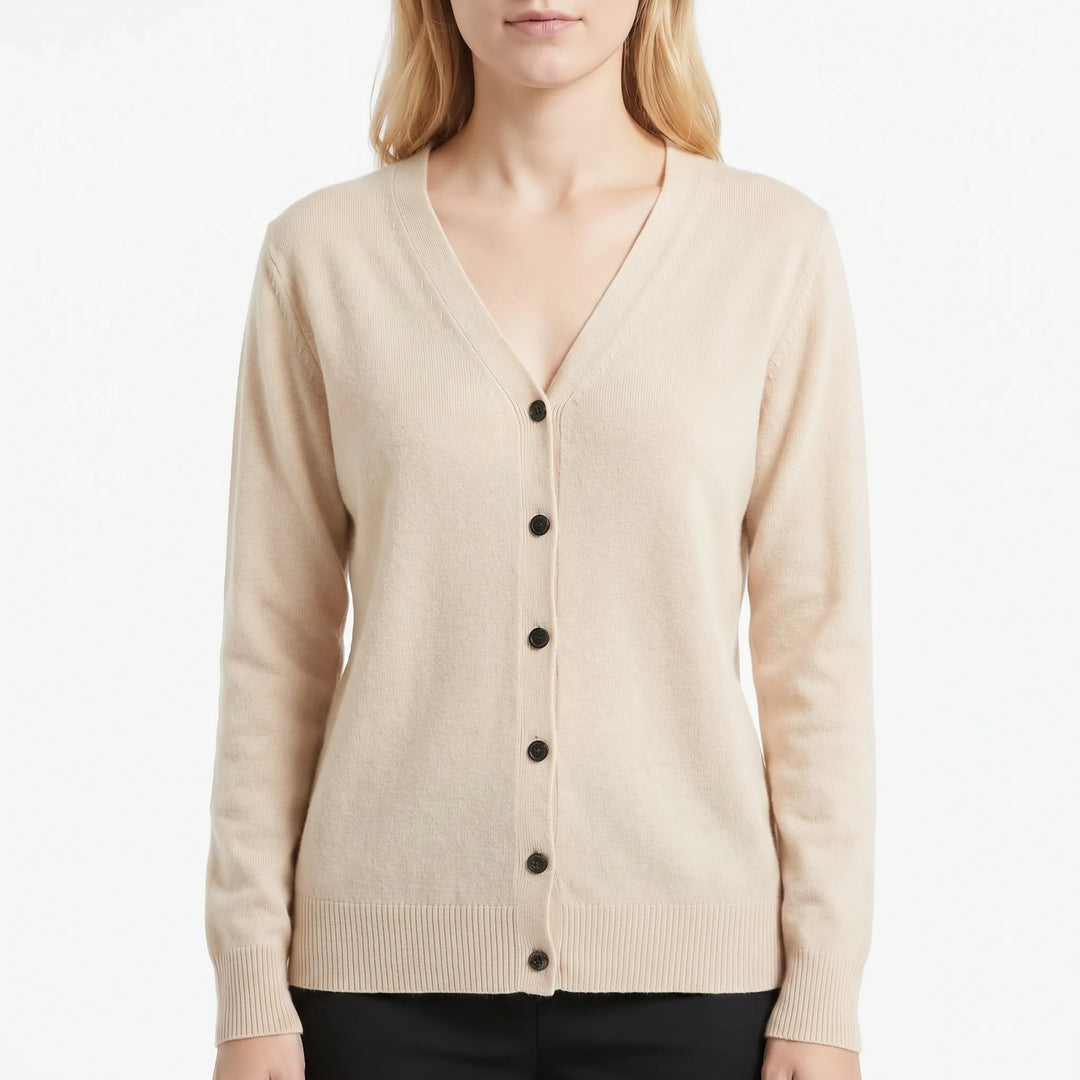 Moderne Damen Strickjacke, V-Ausschnitt, Knöpfe, ideal für Frühling & Herbst Übergangsoutfits.