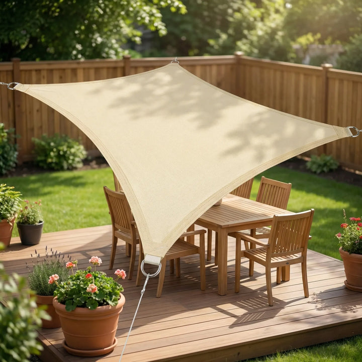 Rechteckiges Sonnensegel für kühlenden Schatten in Garten & auf Terrasse; effektiver UV-Schutz für Outdoor.