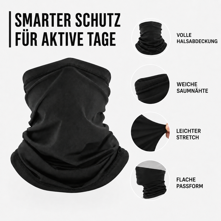 Kühlende Nackenabdeckung & Stirnband für Radfahren, bietet Sonnenschutz & ist atmungsaktiv.