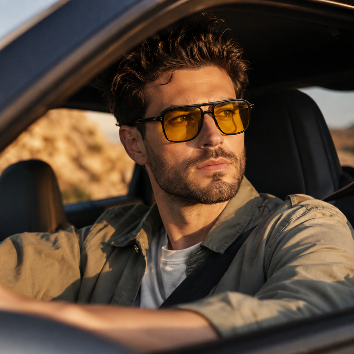 Stylische Unisex Sonnenbrille: Retro, quadratisch, Doppelsteg. UV400 PC-Gläser für Fashion & Augen.