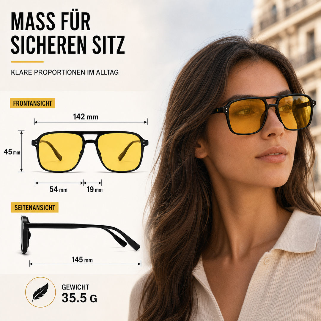 Vintage Sonnenbrille unisex, quadratisches Gestell, Doppelsteg. Stylische Brille mit UV400 Schutz.