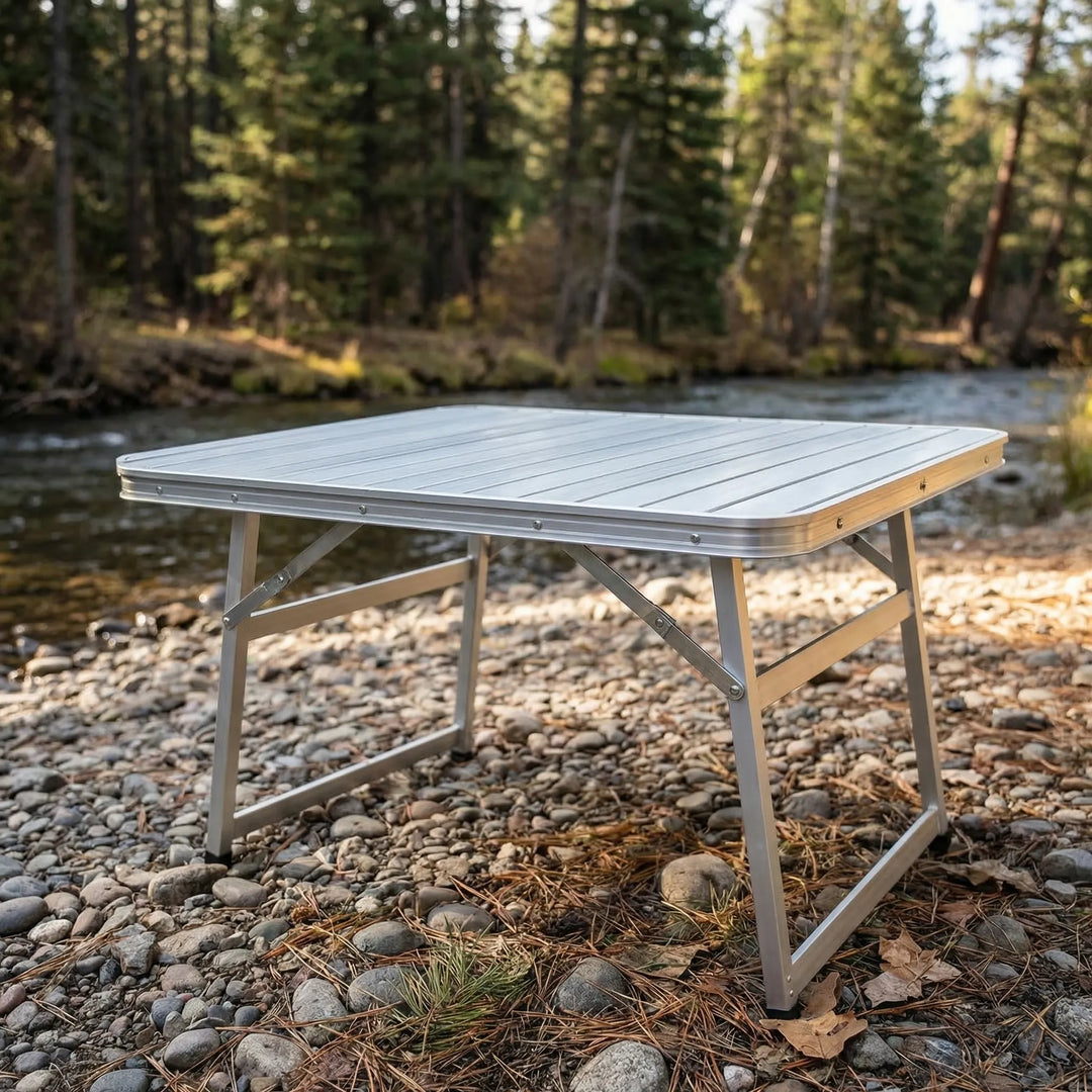 Ultraleichter klappbarer Campingtisch aus Aluminium für Outdoor-Abenteuer, Wandern und Picknick.