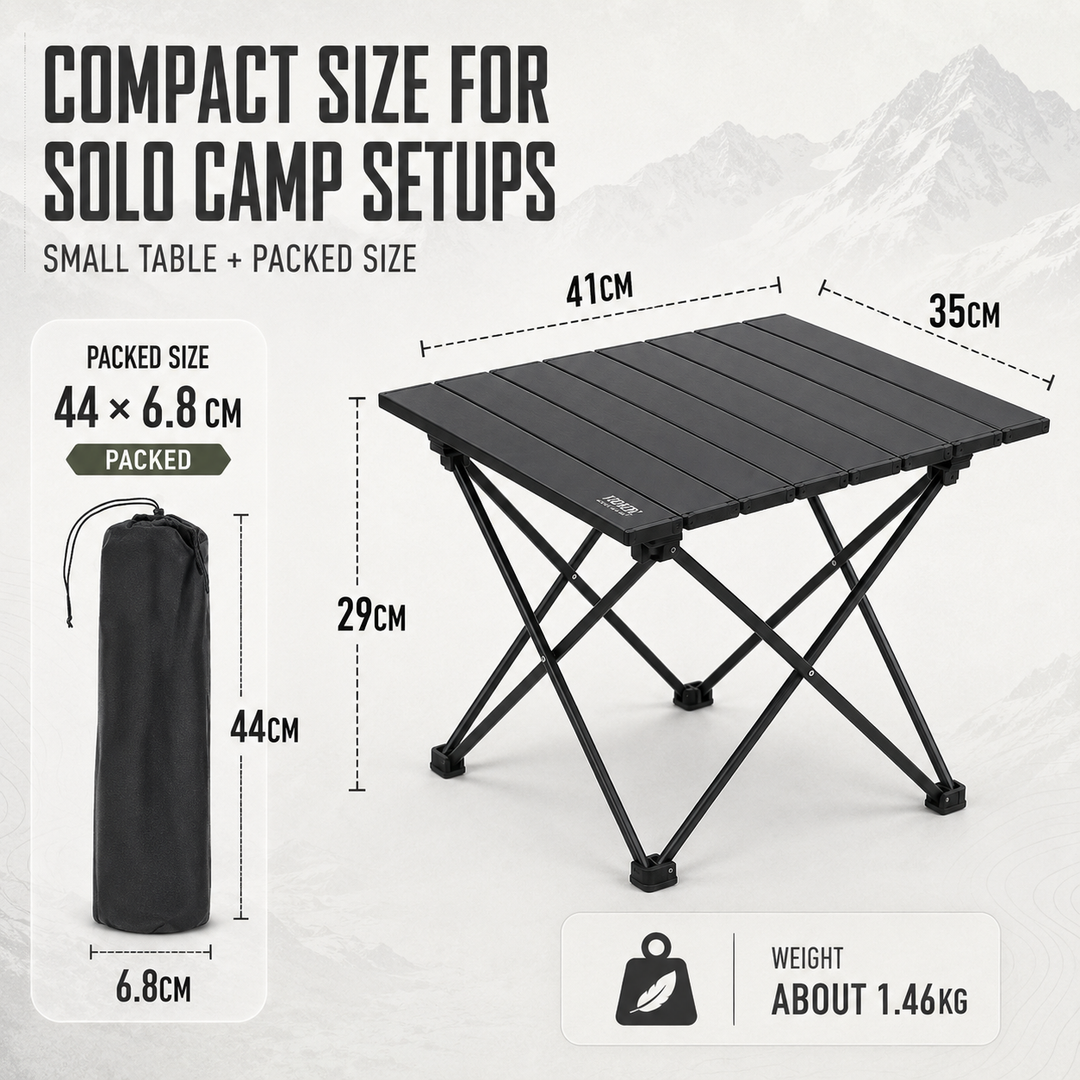 Aluminium Camping Klapptisch, stabil & leichtgewichtig, ideal für Garten & Outdoor-Aktivitäten.