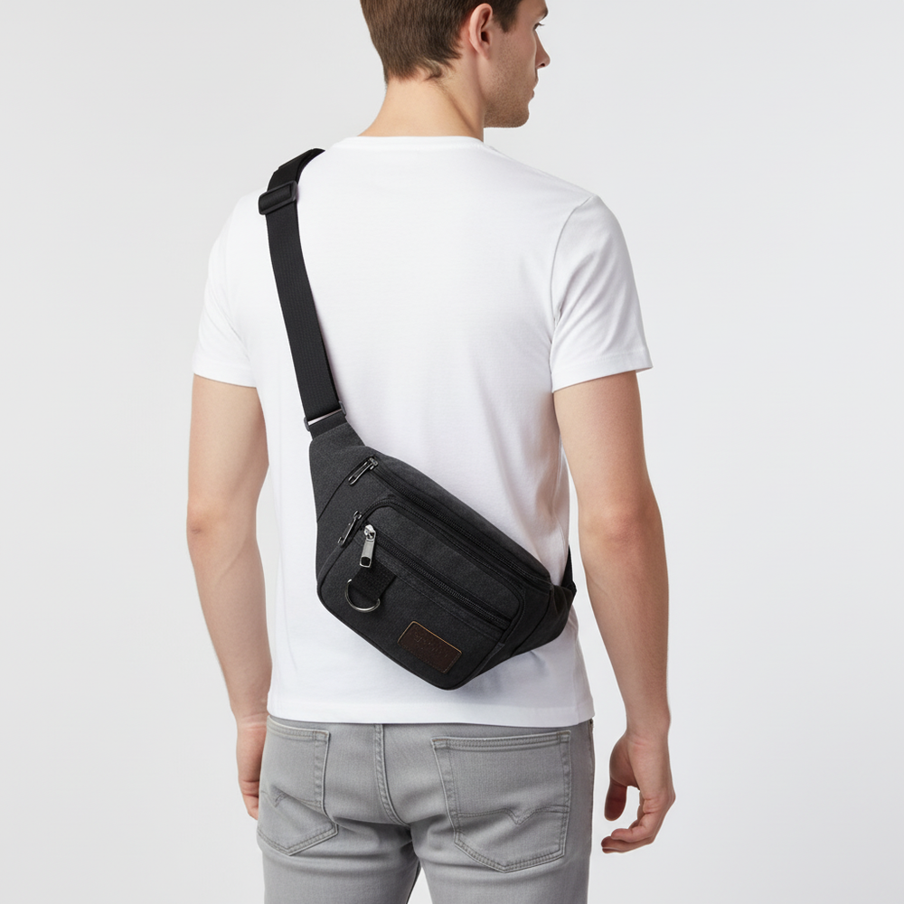 Robuste Bauchtasche aus hochwertigem Canvas, ideal für Outdoor-Abenteuer & Stadt.