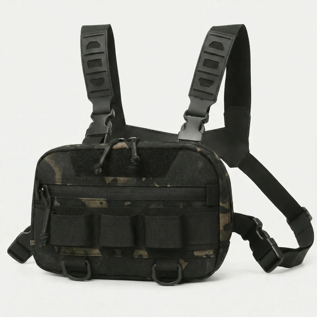 Robuste Nylon Crossbody Brusttasche für alle Wetter, ideal für Outdoor-Einsätze & Wandern.