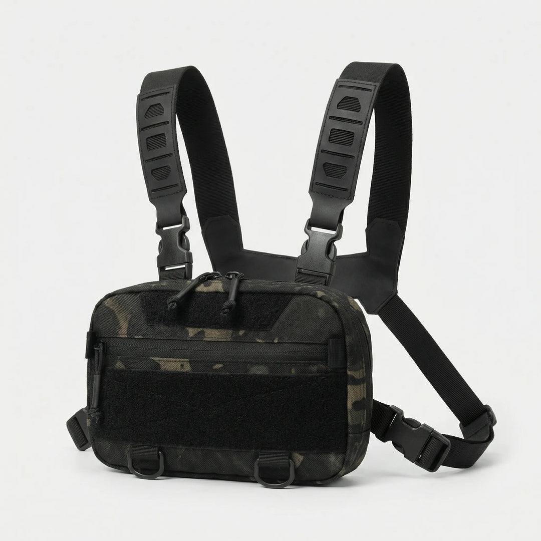 Brusttasche mit Schnellzugriff für Handy & Essentials, perfekt für Outdoor & Alltag.