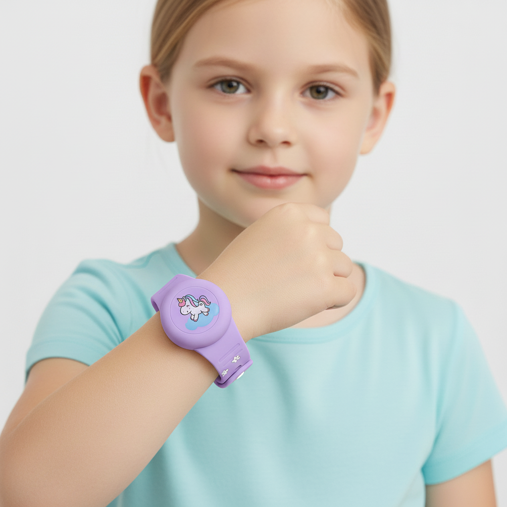 Robustes Silikon AirTag Hülle: Wasserdichtes AirTag Armband für Kinder, schützt den Tracker bei Outdoor-Abenteuern.