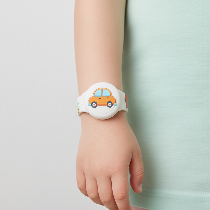 Buntes AirTag Armband Kinder: Fröhliches, sicheres Silikon AirTag Armband, perfekt für Reisen und Ausflüge mit Kindern.