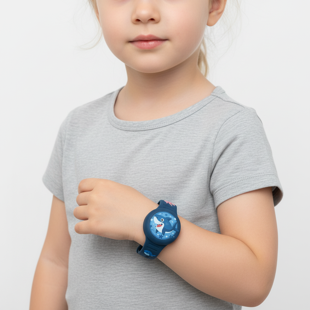 Geschenk AirTag Kinderband: Praktisches und sicheres Silikonarmband als Geschenk, hält den AirTag sicher am Handgelenk.