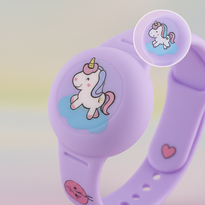 Wasserdichtes AirTag Kinderband: Flexibles Silikonarmband schützt den AirTag zuverlässig vor Wasser und Schmutz.