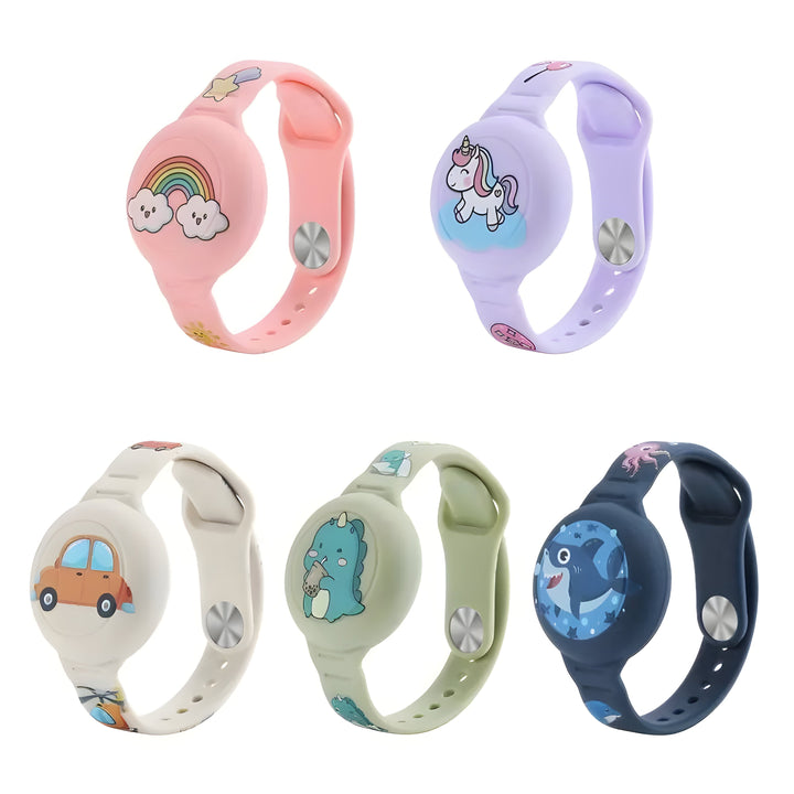 Weiches Silikon AirTag Armband: Hautfreundliches, weiches Armband für Kinder mit AirTag-Halterung, hoher Tragekomfort.