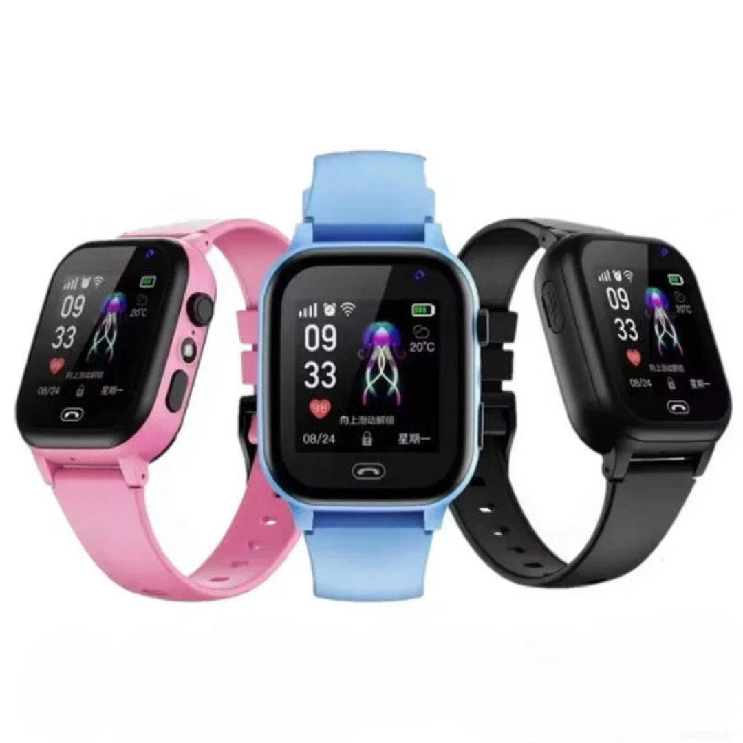 Kindersicherheitsuhr mit LBS-Ortung, 4G Videoanruf, wasserdichtem Design & SOS-Alarm.