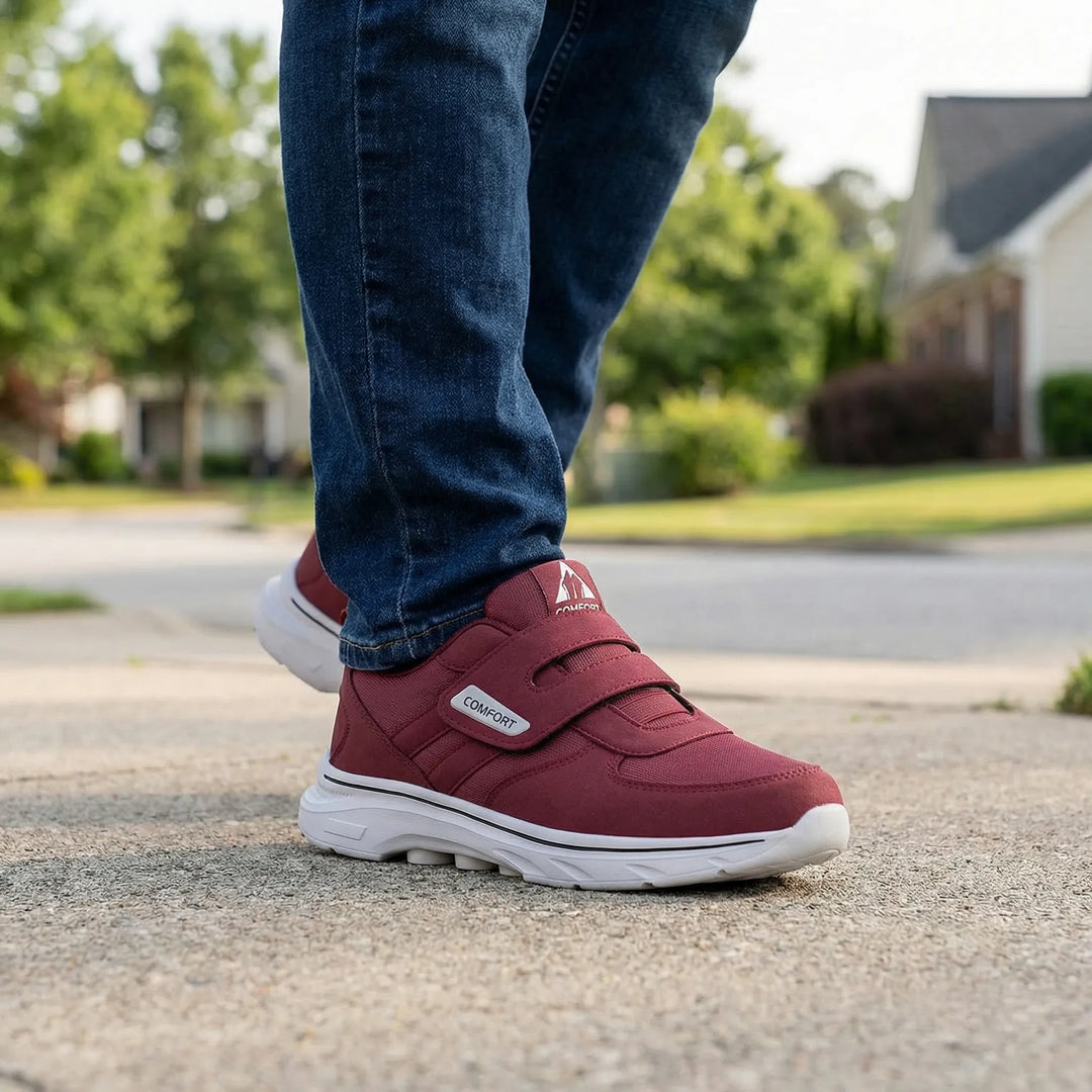Breitpassform Walkingschuh Herren mit Klettverschluss. Komfortschuh für geschwollene Füße.