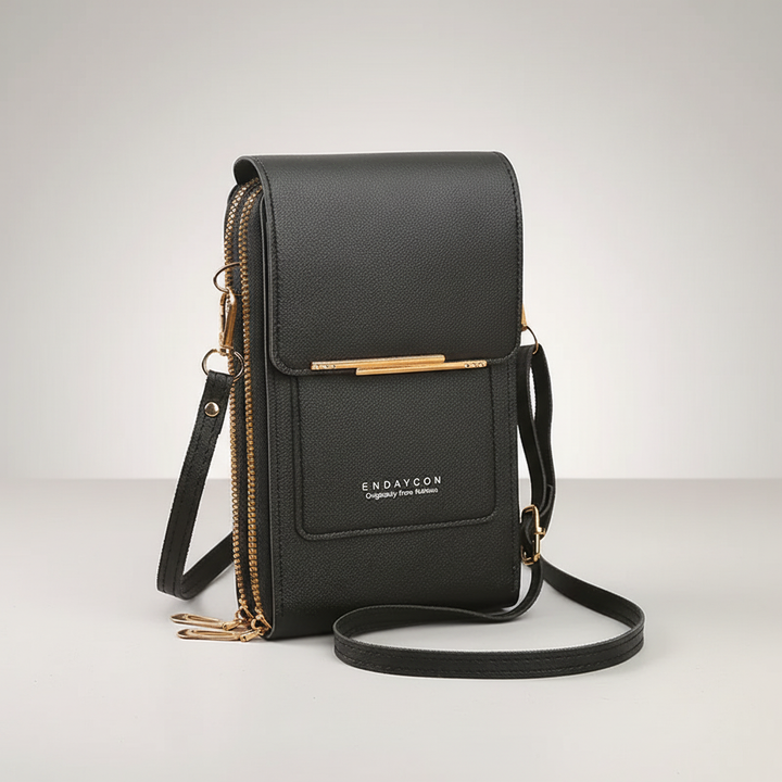 Feminine Crossbody aus PU-Leder, mit Touchscreen-Fach und Reißverschluss, ideal für Ihre Reise.