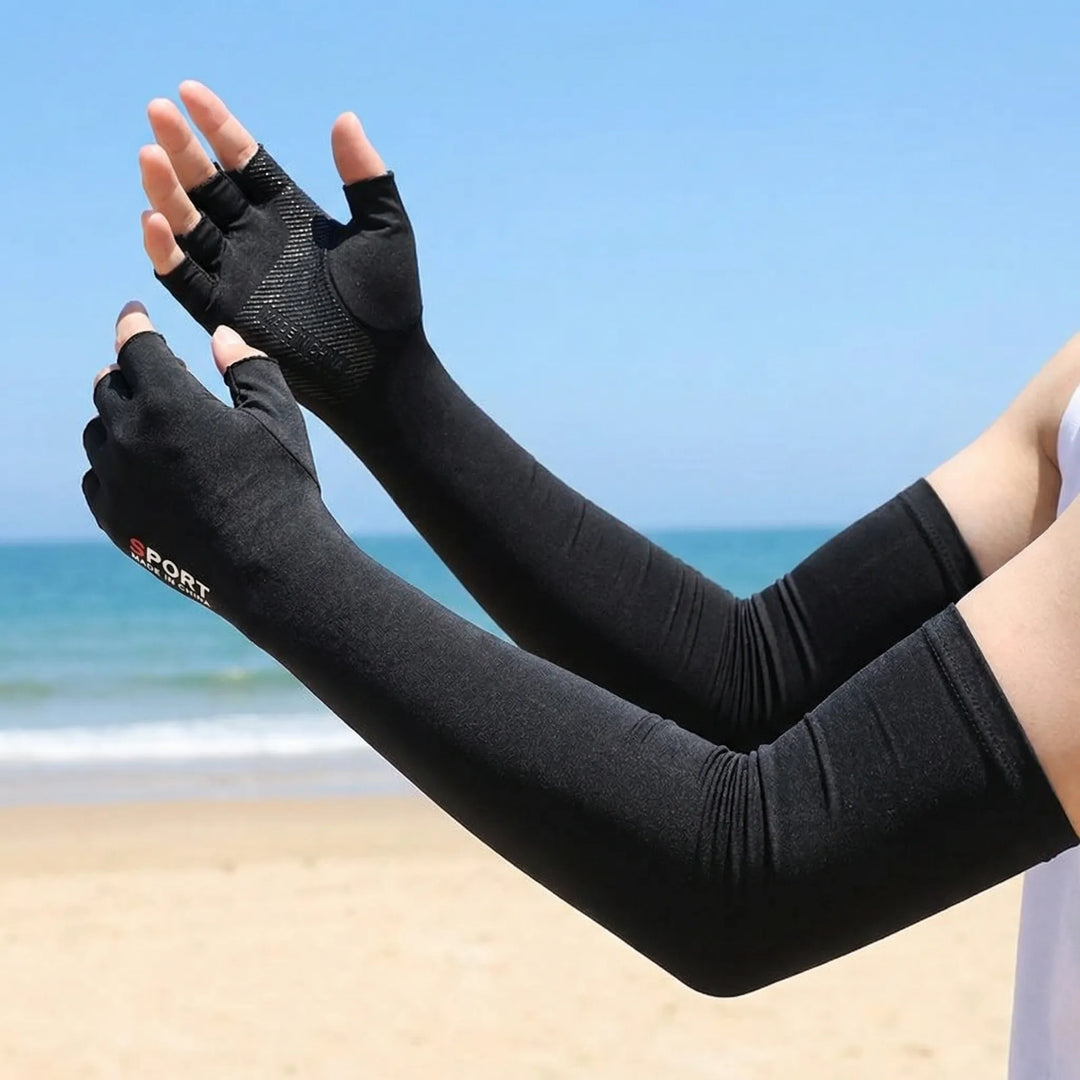 Strapazierfähige Unisex Armstulpen mit Sonnenschutz, Grip & Icesilk-Material für den Outdoorsport.