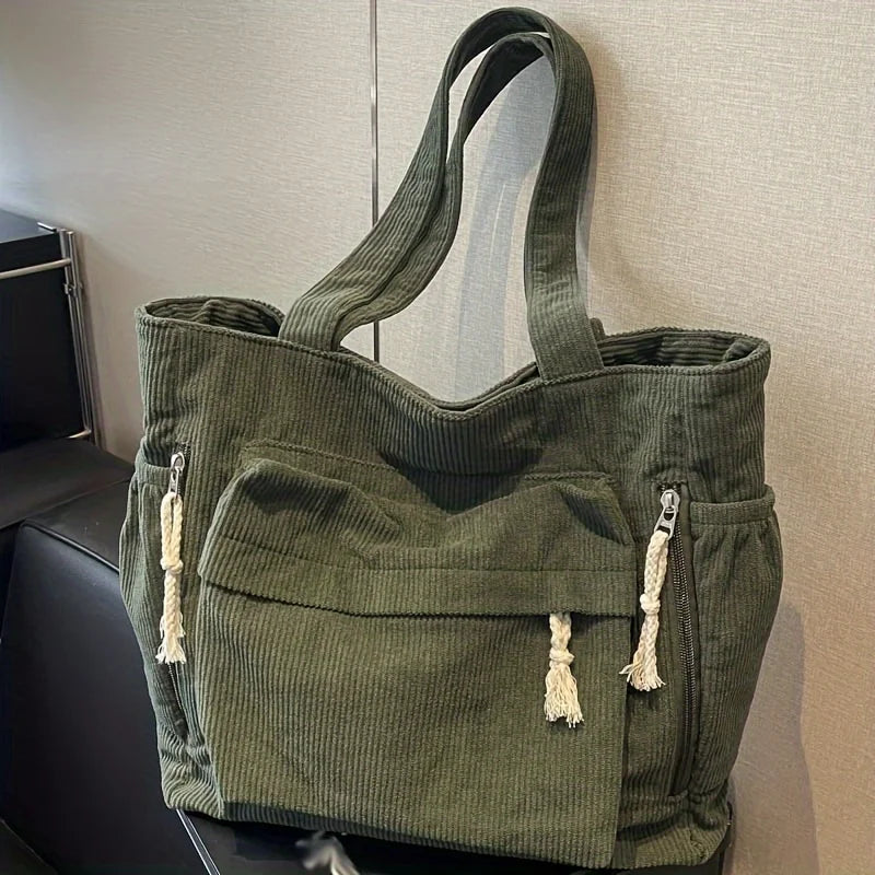 Praktische & stilvolle Cord Damentasche, die perfekte Ergänzung für jede Garderobe, ideal für den Alltag.