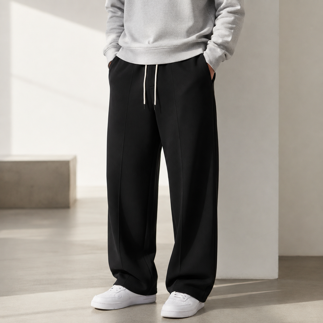 Herren Jogginghose locker, grau, bequem für Alltag & Sport.