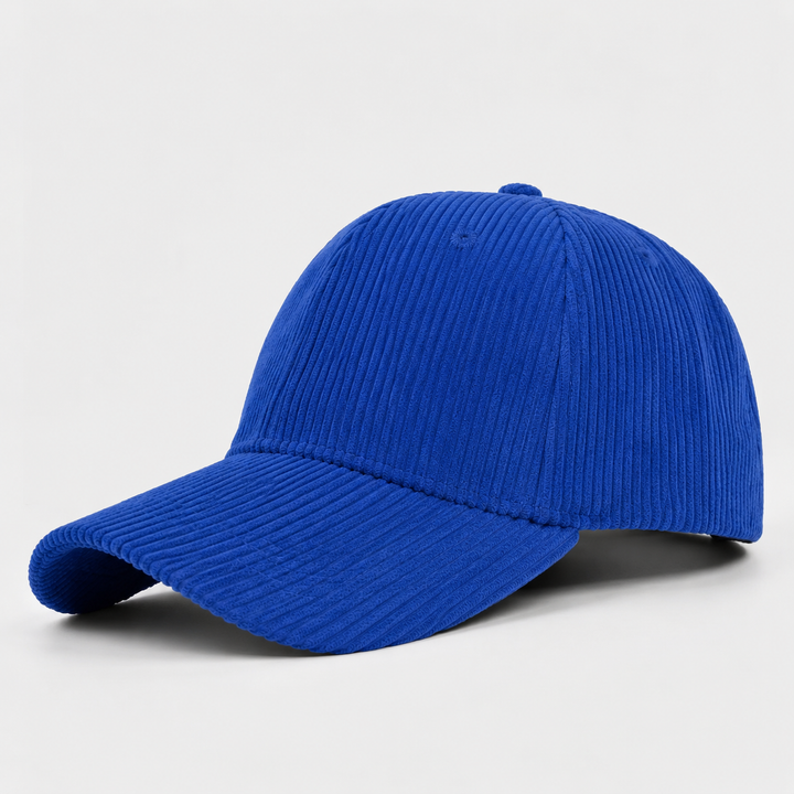Gebogener Schirm & Kord-Textur: Unisex Baseball Cap. Verstellbare Polyester-Kappe für Freizeitaktivitäten.