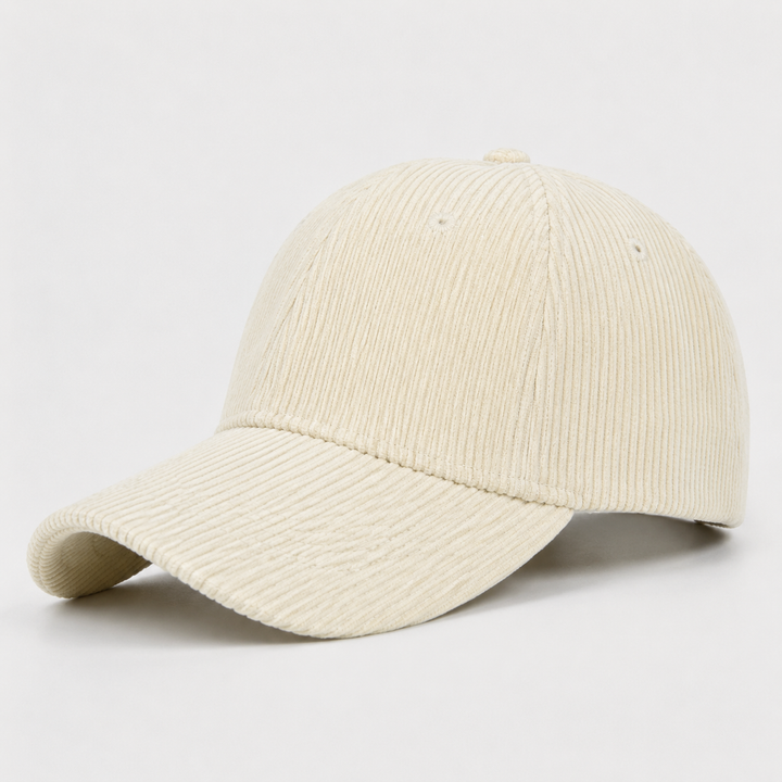 Klassische Unisex Baseball Cap mit Kord-Textur & gebogenem Schirm. Verstellbar für optimalen Komfort.