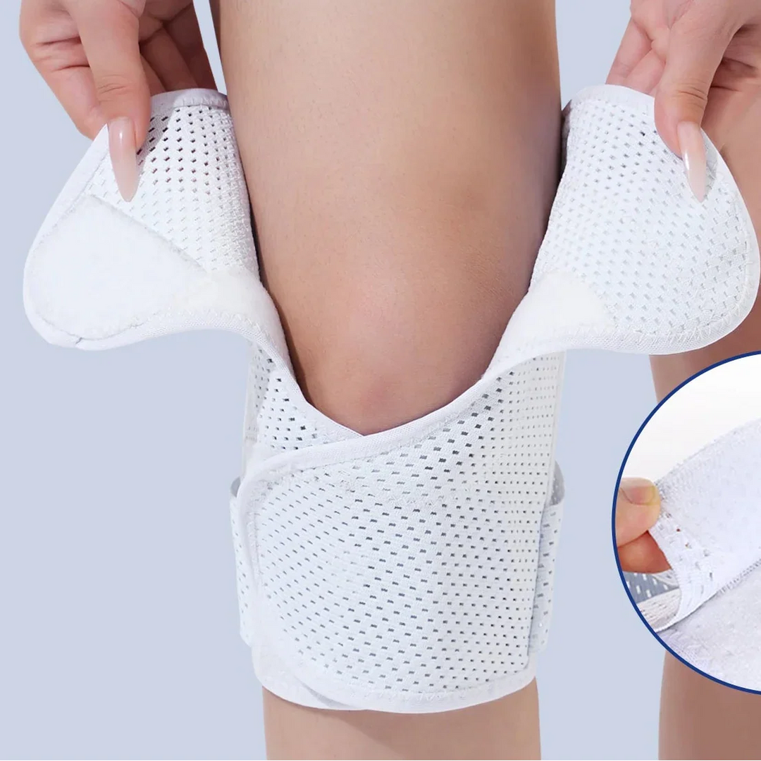 Robuste Sport-Kniebandage mit Kompression. Sorgt für Gelenkstütze, Schmerzlinderung und stabilen Knieschutz.