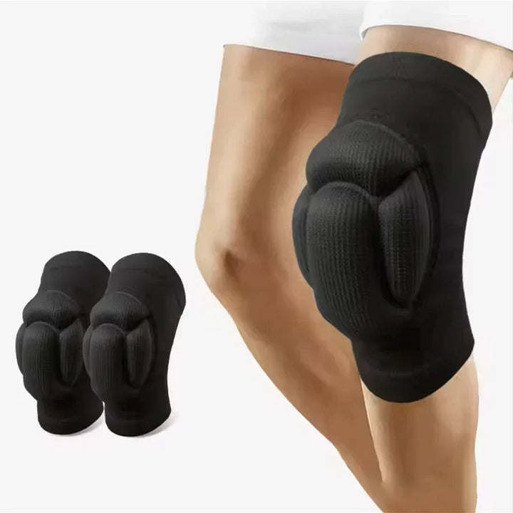 Gepolsterte Sport-Kniebandage (schwarz, unisex) für maximalen Knieschutz und Gelenkstütze, ideal für intensives Training.
