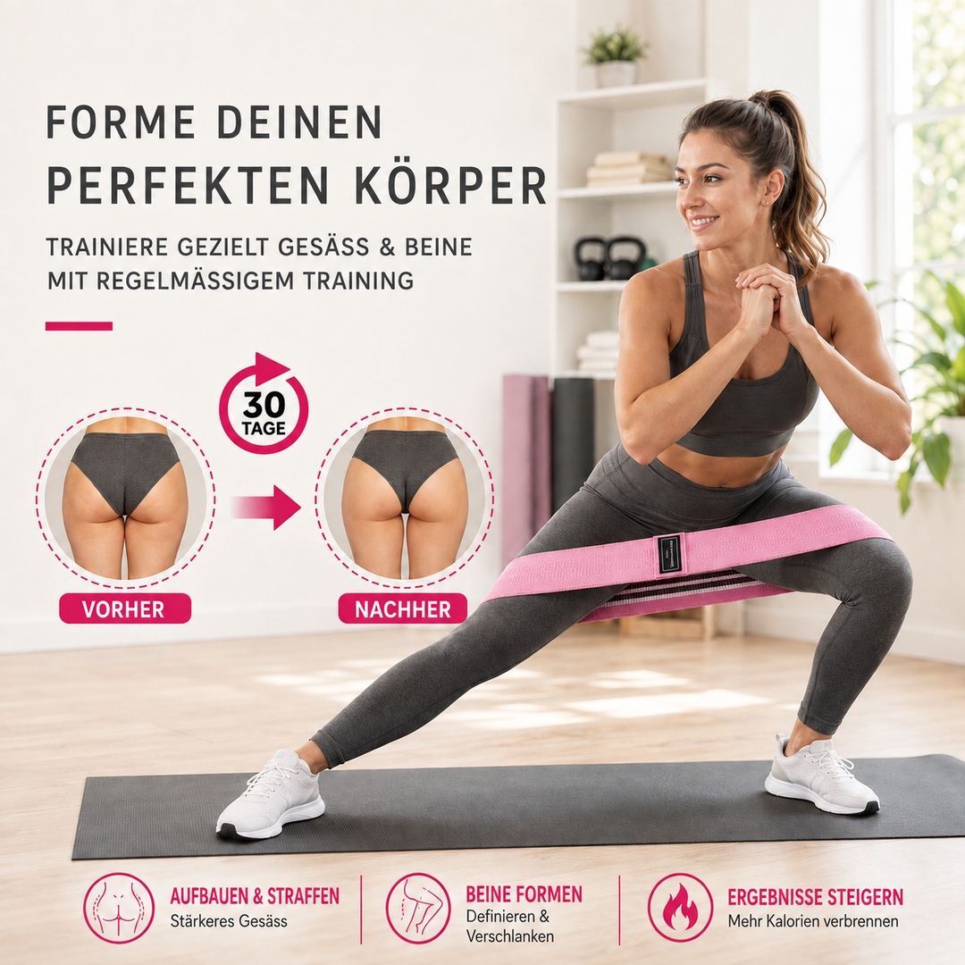 Mehrere Stoffbänder für unterschiedliche Widerstände beim Fitness-Training.