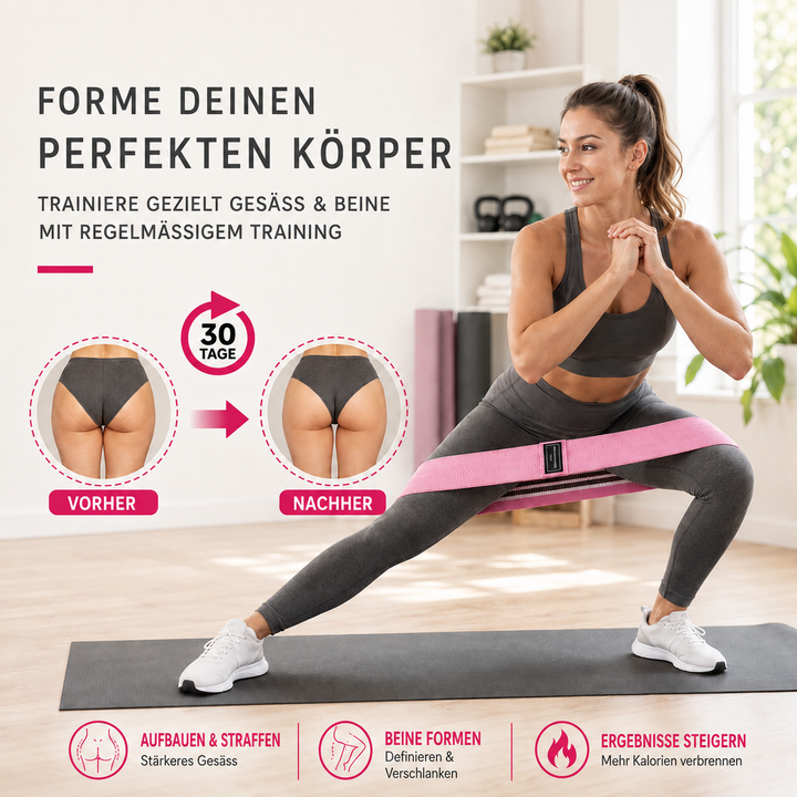 Mehrere Stoffbänder für unterschiedliche Widerstände beim Fitness-Training.