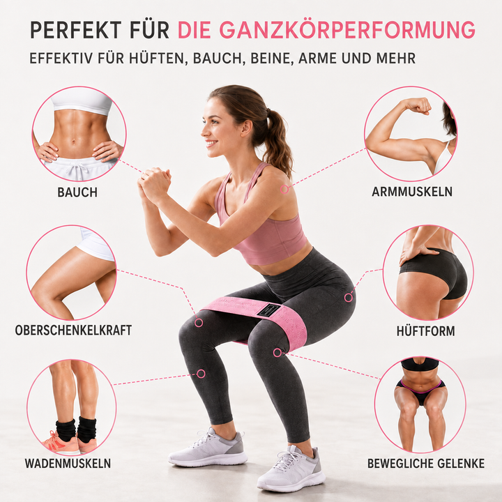 Hochwertiges Stoff-Widerstandsband Set für Gymnastik und effektives Workout.