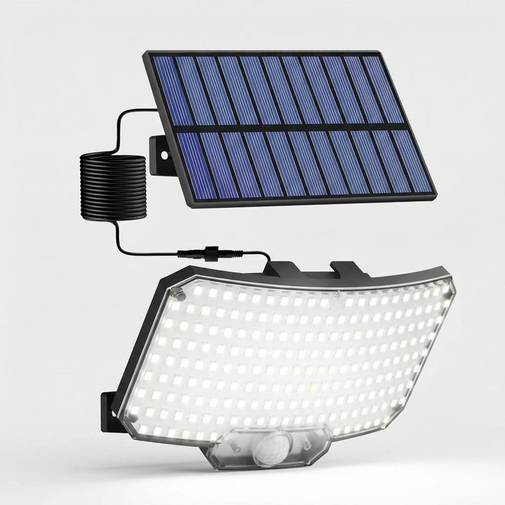 Sicherheitslicht: Heller Solar-Aussenleuchte mit Bewegungsmelder. Ideal für Wegbeleuchtung & Überwachung im Aussenbereich.