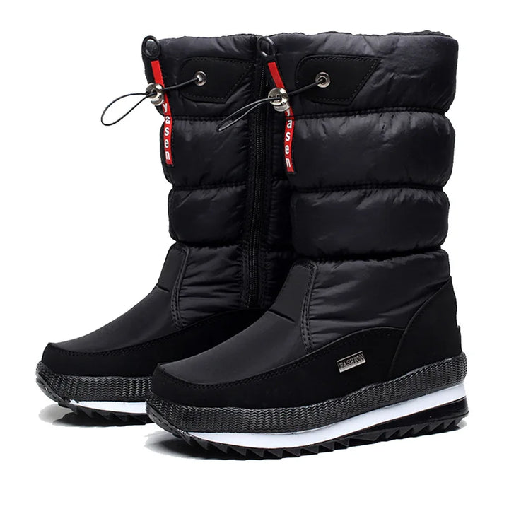 Klassischer Frozelle Herren Waden-Thermostiefel in Schwarz, hoch geschnitten für optimalen Schutz und Wärme.