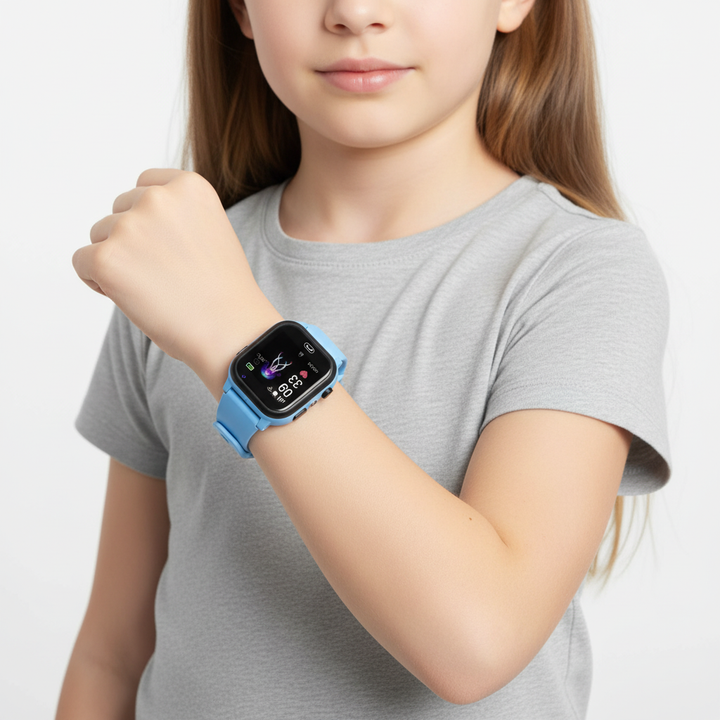 Kinder GPS Smartwatch für Jungen & Mädchen: Videoanruf, SOS & sichere Ortungsfunktion.