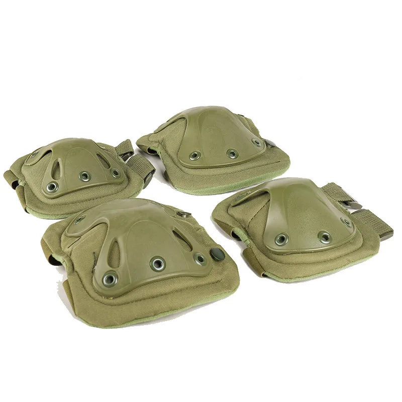 Multifunktionales 4-teiliges taktisches Schutzset. Knieschützer und Ellbogenschützer für Outdoor & Sport.