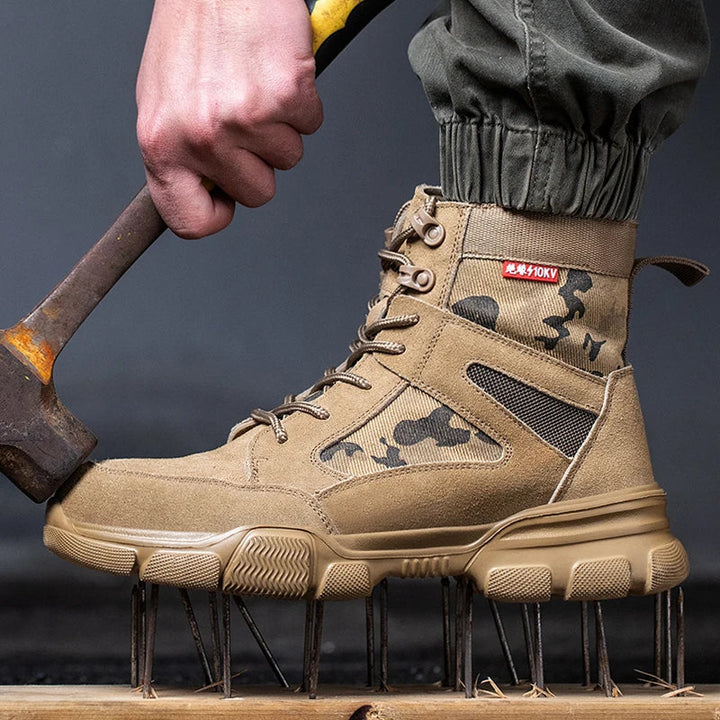 Vorderansicht des Herren Guardova Sicherheitssneakers mit stoßfester Kappe, Schutz für Baustelle & Outdoor.