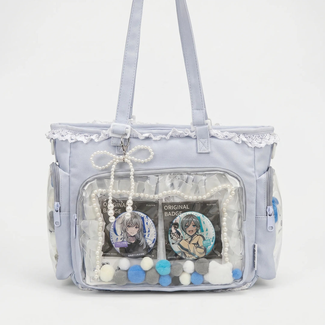Japanische Display-Umhängetasche für Anime-Fanartikel; transparente Tasche für Sammler.