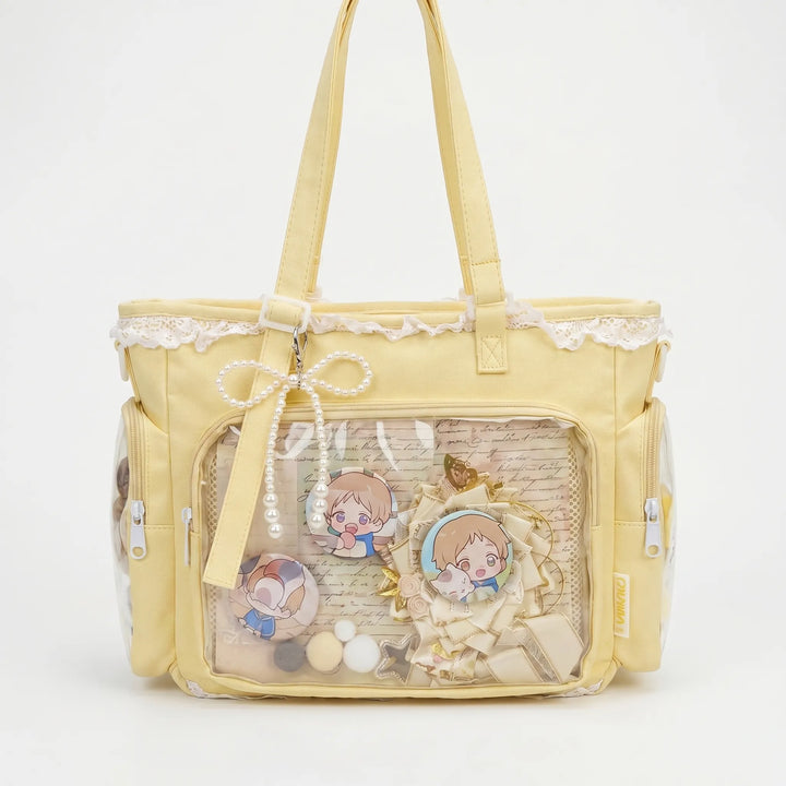 Anime-Pin-Displaytasche für Sammler, transparente Umhängetasche für Kawaii-Accessoires.