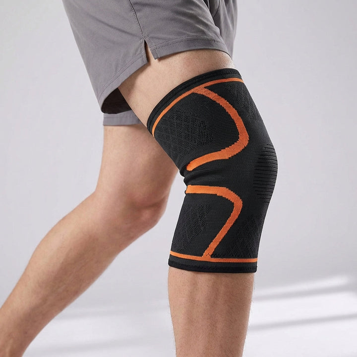 Atmungsaktive Kompressions-Kniebandage, verstellbar für perfekten Sitz. Ideal für Sport, Laufen & Alltag.