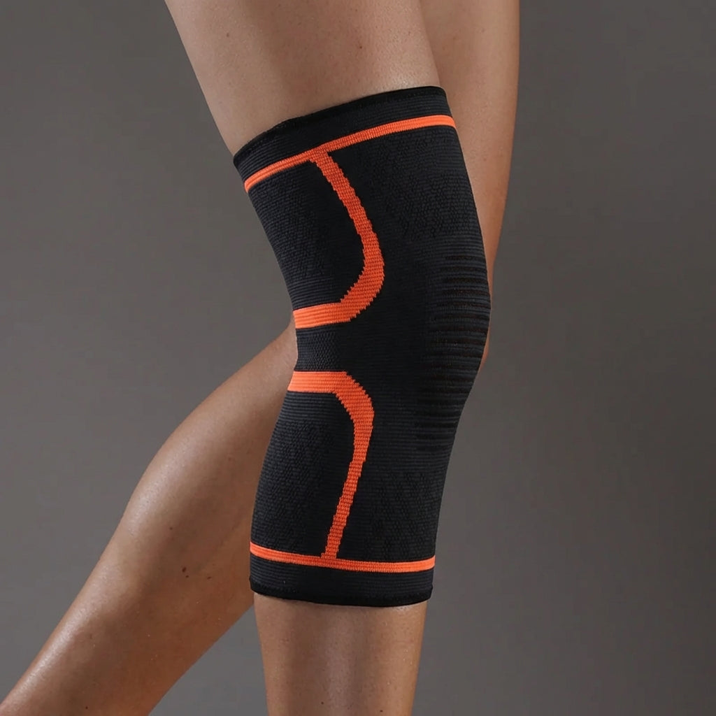 Vielseitige Kniebandage unisex für Sportler; ideal für Laufen, Fitness, Radfahren & allgemeine Gelenkunterstützung.