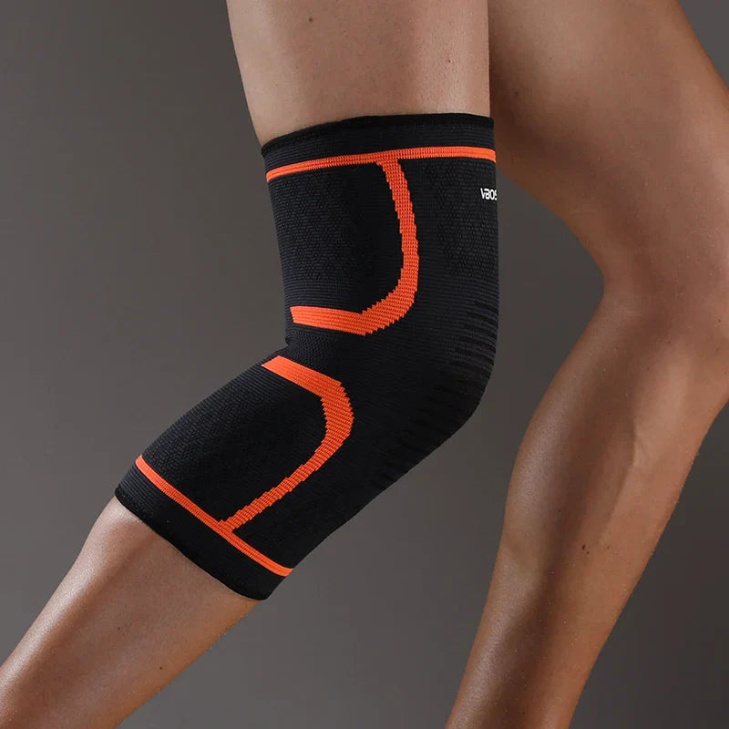 Detailansicht der Kompressions-Kniebandage unisex; zeigt atmungsaktives Material für Sport & Regeneration.
