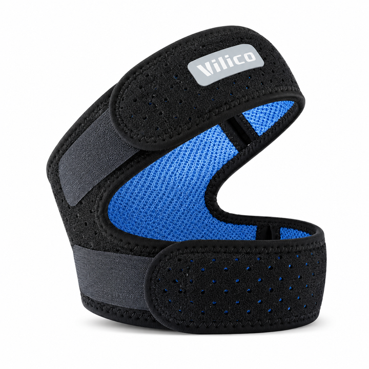 Nahaufnahme des Klettverschlusses am verstellbaren Patellaband, für sicheren Halt & individuelle Passform.