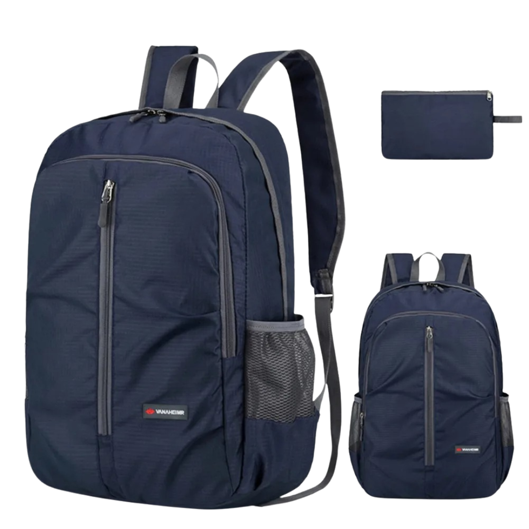 Unisex Faltrucksack, leicht & wasserabweisend, entfaltet als praktischer Tagesrucksack für Reisen & Wandern.