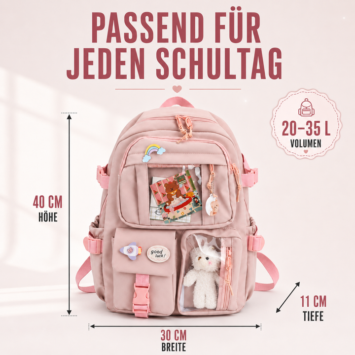 Geräumiger Schülerrucksack mit extra gepolstertem Laptopfach, Polyester, perfekt für Organisation.