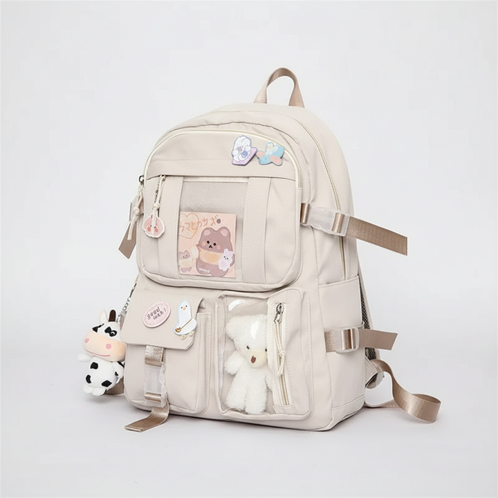 Hochwertiger Laptoprucksack in Preppy-Stil; ergonomisch & praktisch für täglichen Gebrauch und Freizeit.