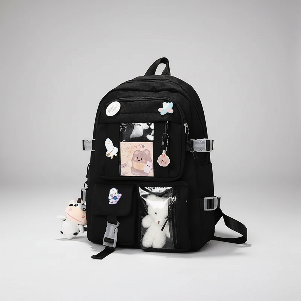 Komfortabler Preppy Freizeitrucksack mit Laptopfach, stylisch und praktisch für unterwegs.