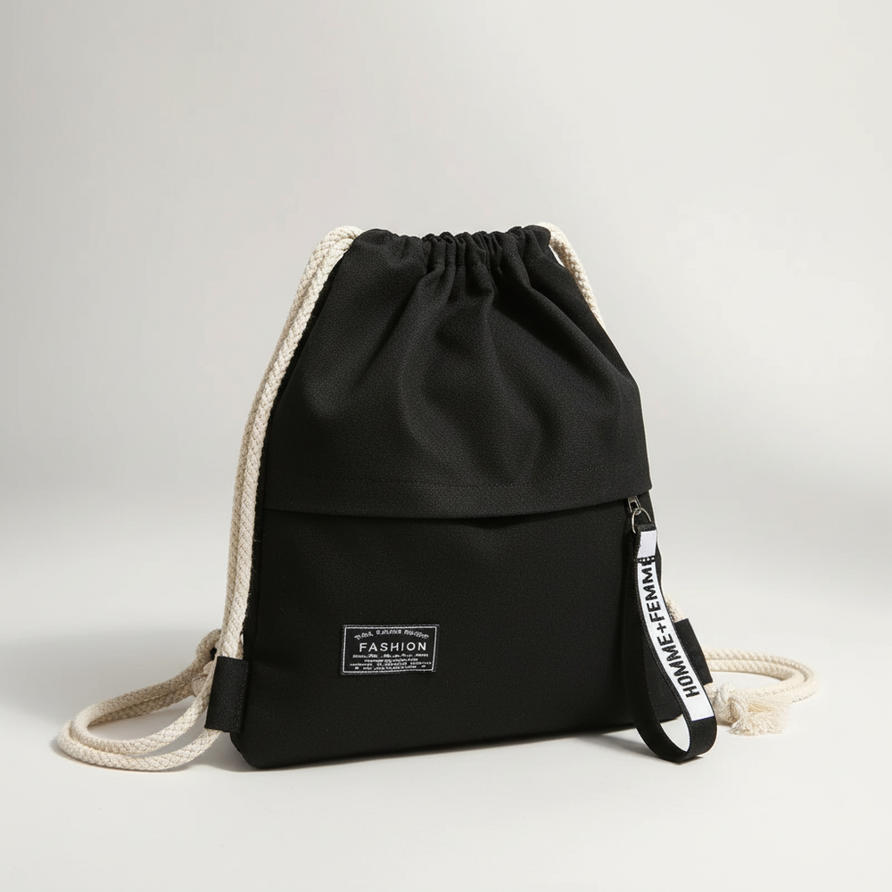 Moderner Unisex-Rucksack aus Canvas, ideal als Zugbeutel für Freizeit.
