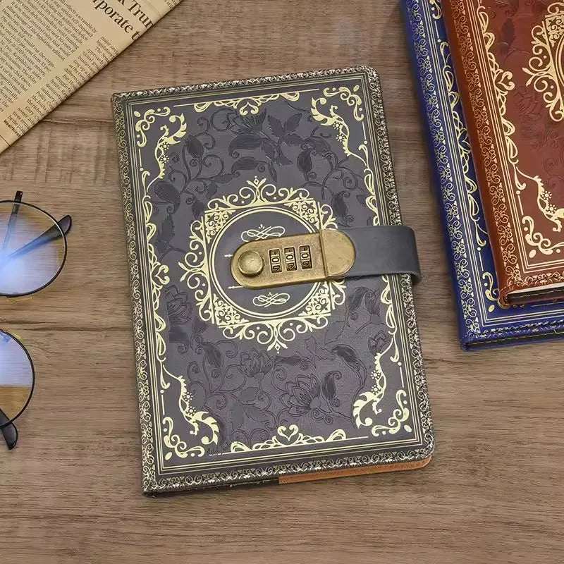 Tagebuch A5 mit Zahlenschloss im Vintage-Look für unvergessliche Momente und Erlebnisse.