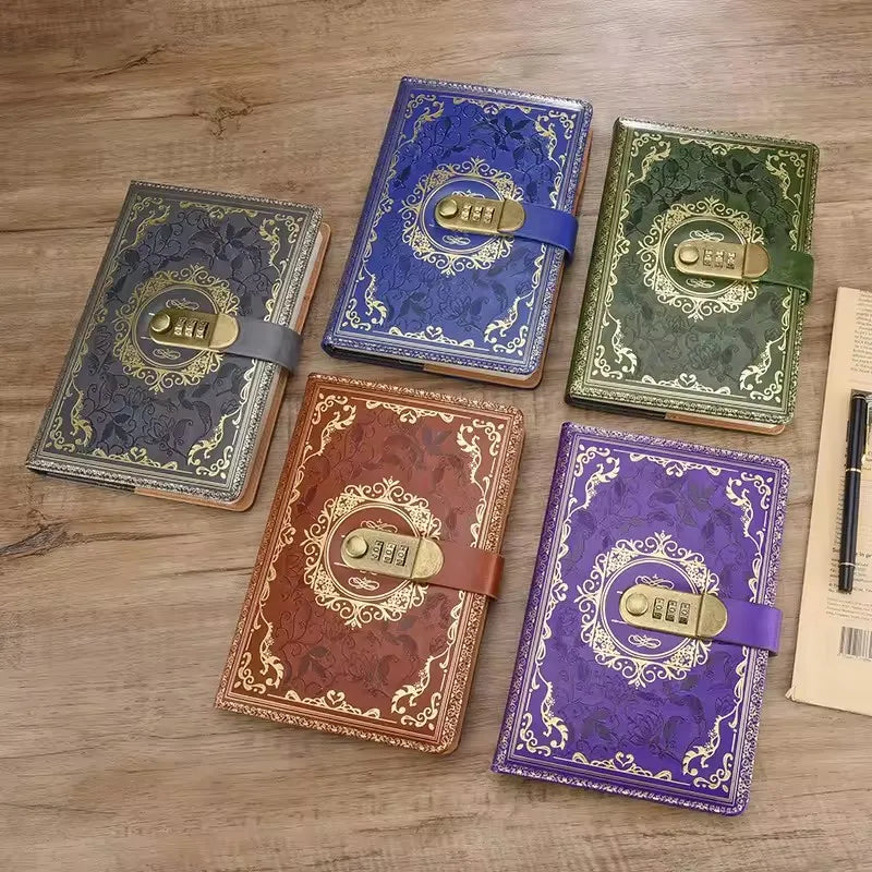 A5 Notizbuch mit Zahlenschloss, ideal für tägliche Notizen, Gedanken und wichtige Informationen.