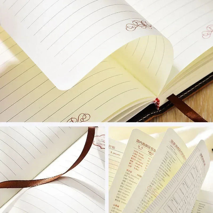 A5 Tagebuch mit Kombinationsschloss, Hardcover Notizbuch in Lederoptik für Privatsphäre.